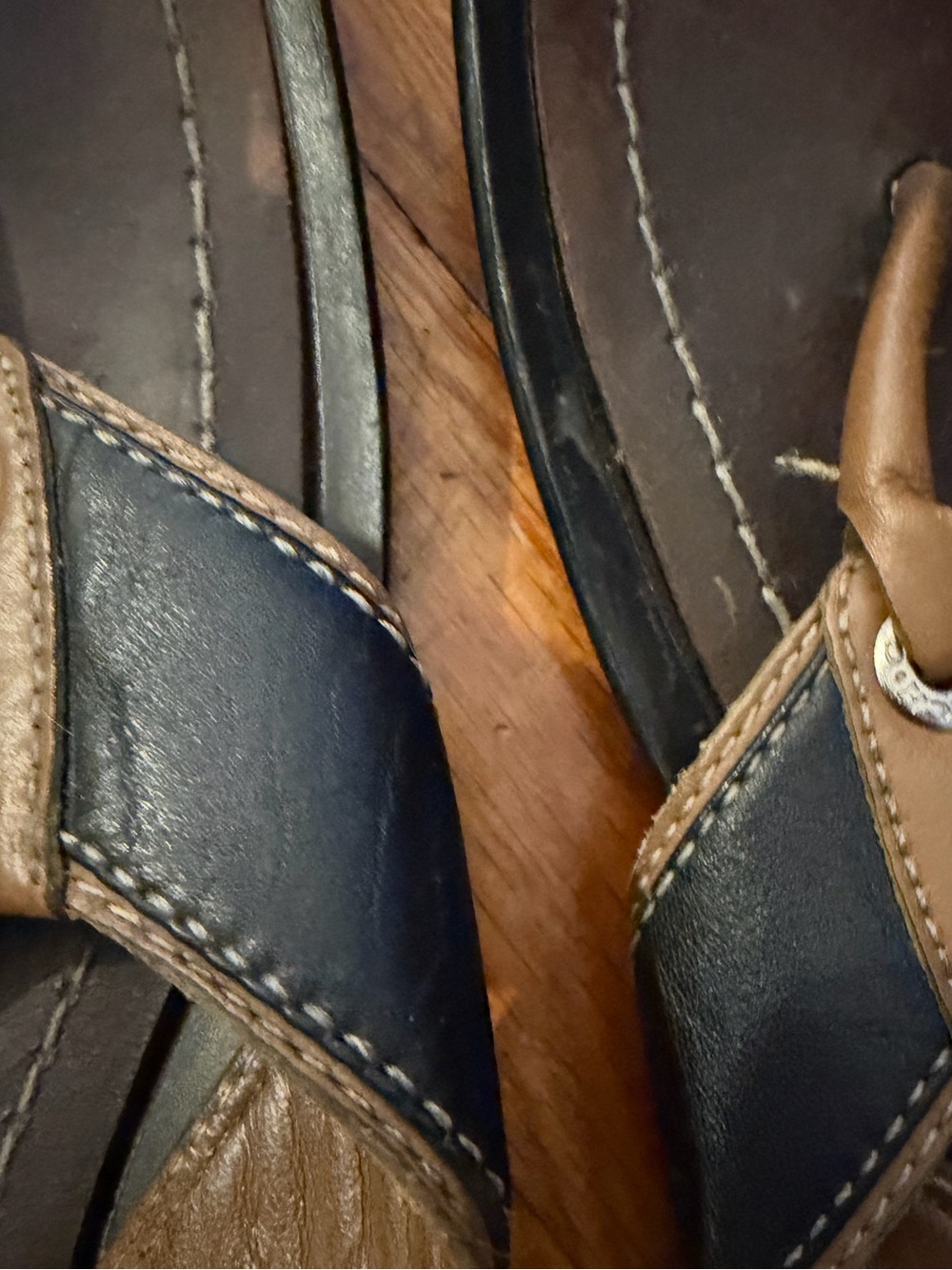 Coach Men’s Leather Sandals in Brown & Navy